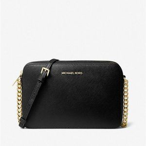 NWT Michael Kors Jet Set Leather Crossbody Large